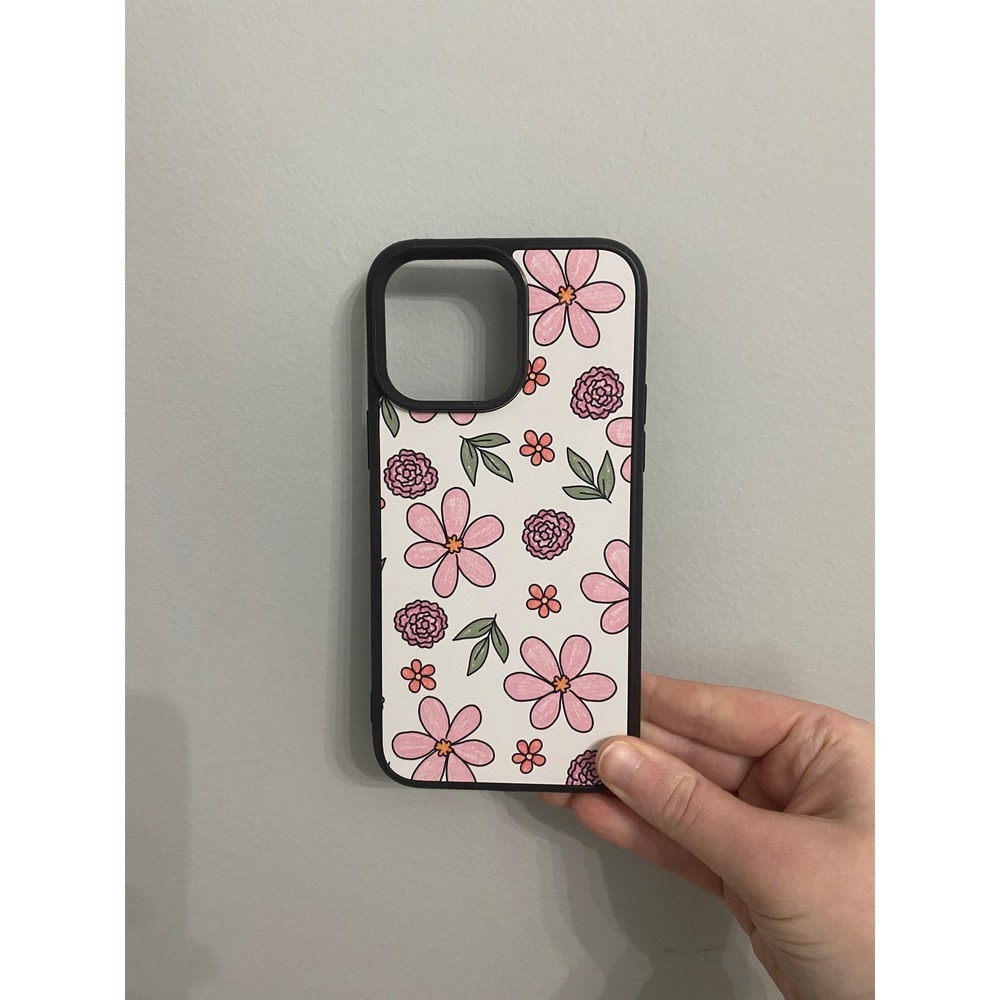 Floral Phone Case iPhone 14 Pro Max OS White Pink Purple Botanical Matte Bumper